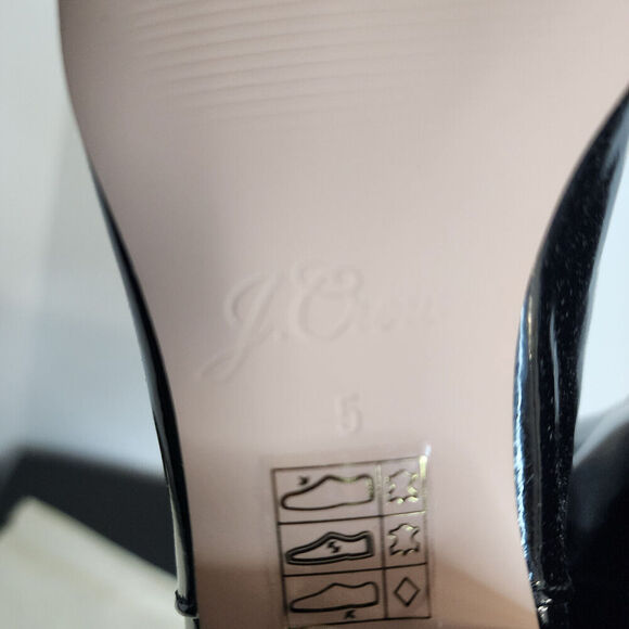 J. Crew Italian Black Patent Leather Boots Women's SZ 5 - #BM706 - New in Box! - Picture 7 of 9